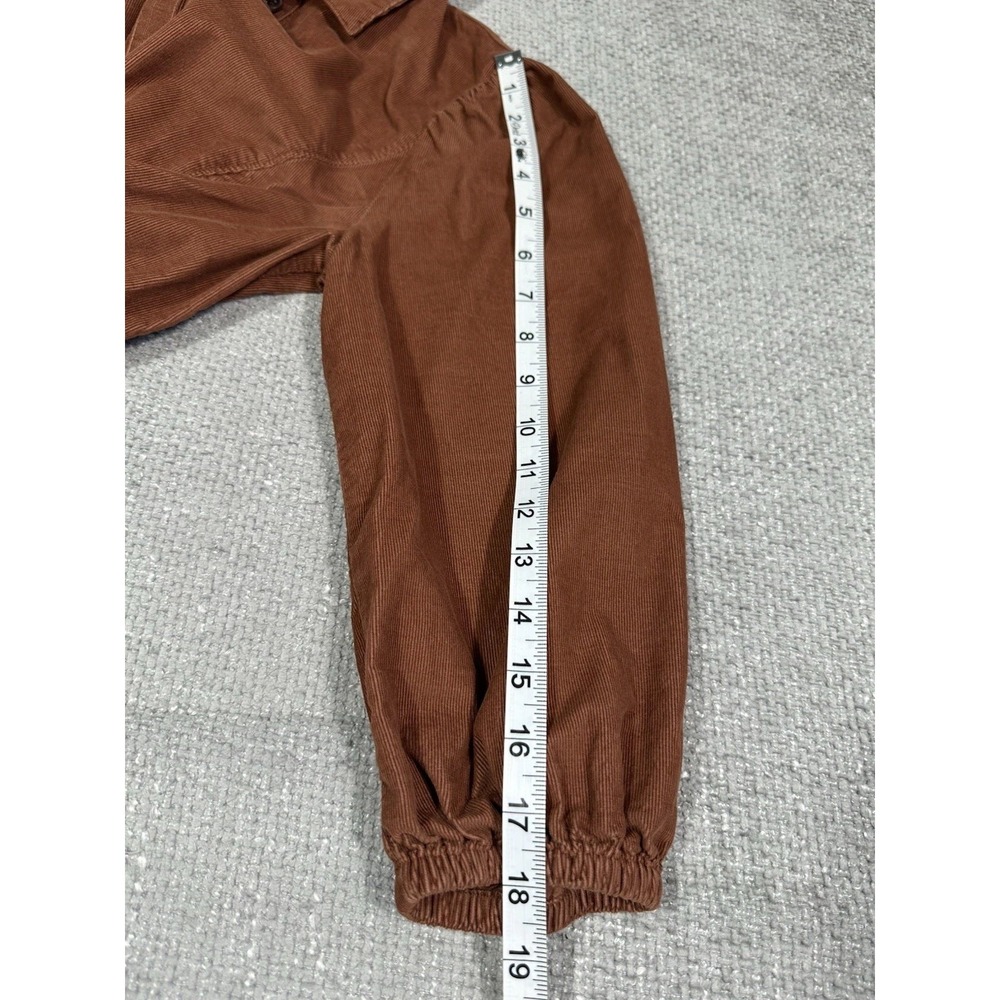 Gap Dress Womens XS Saddle Brown Corduroy Puff Sleeve Mini Button Front - Picture 6 of 9
